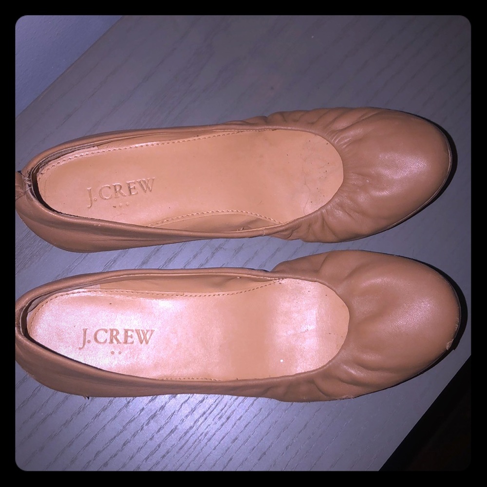 J. Crew Camel Leather Flats